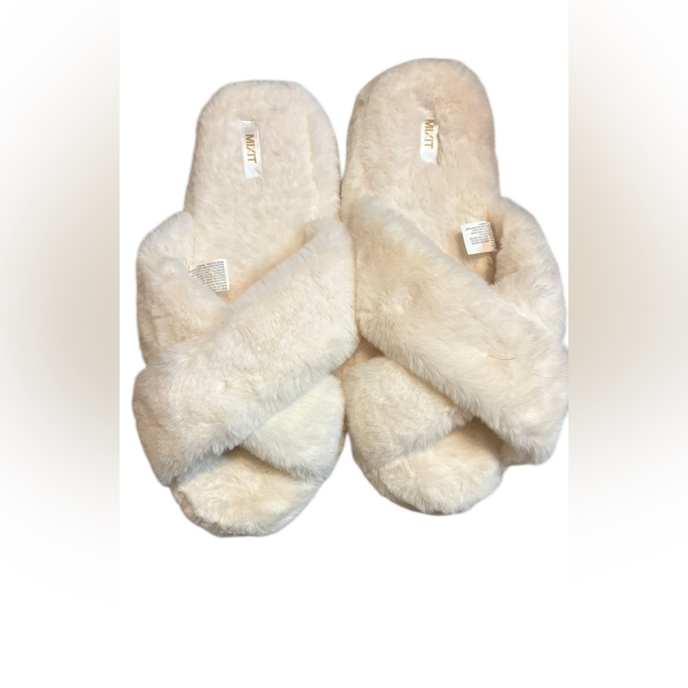 Mixit Whisper White Criss Cross Platform Slippers Size 11/12 - Picture 5 of 6